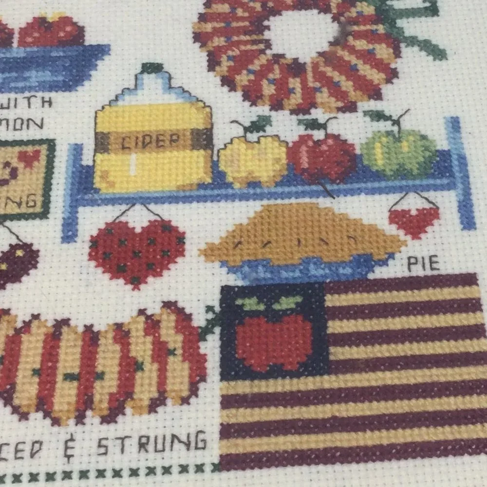 Custom Needlepoint Apple Theme Wall Art